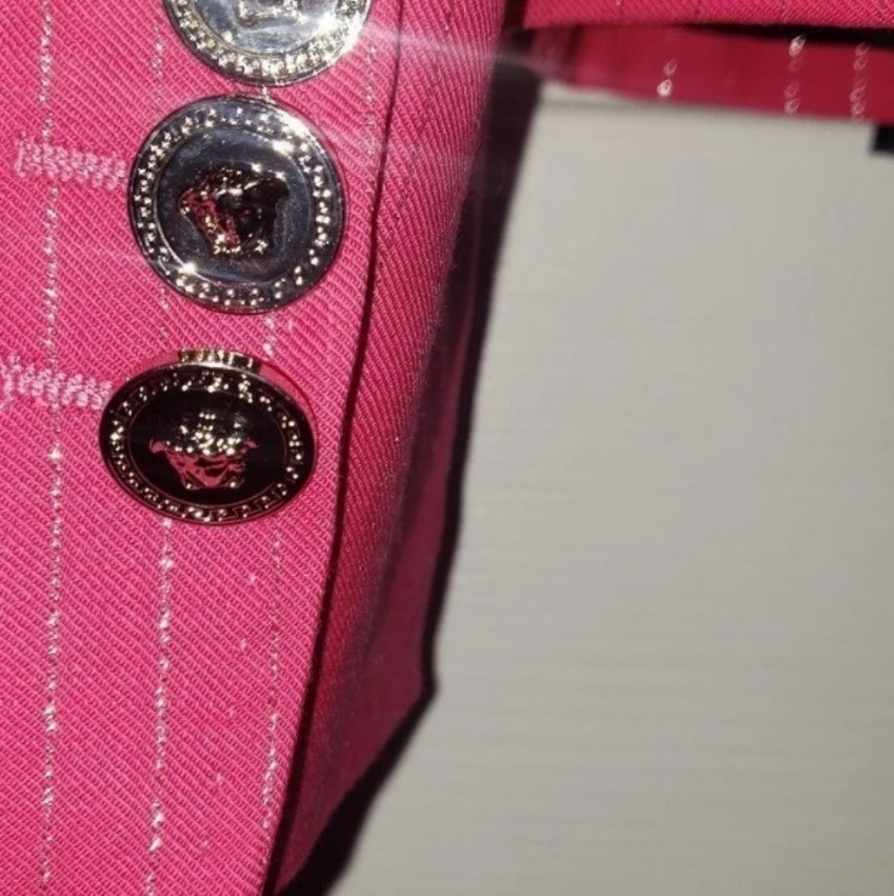 Gianni Versace Pink Pinstripe Blazer - Picture 6 of 9